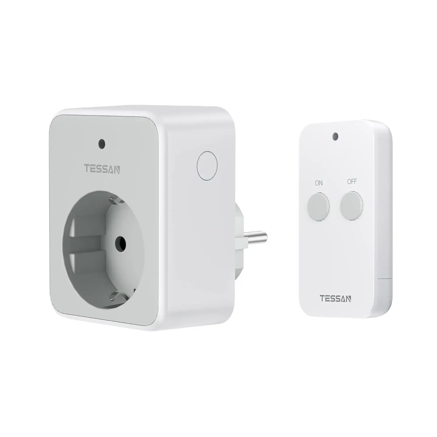 TESSAN Radio-aansluiting met afstandsbediening 3600W wandcontactdoos met een bereik van 30,5 m Programmeerbare Smart Home-stekkeradapter voor gebruik binnenshuis