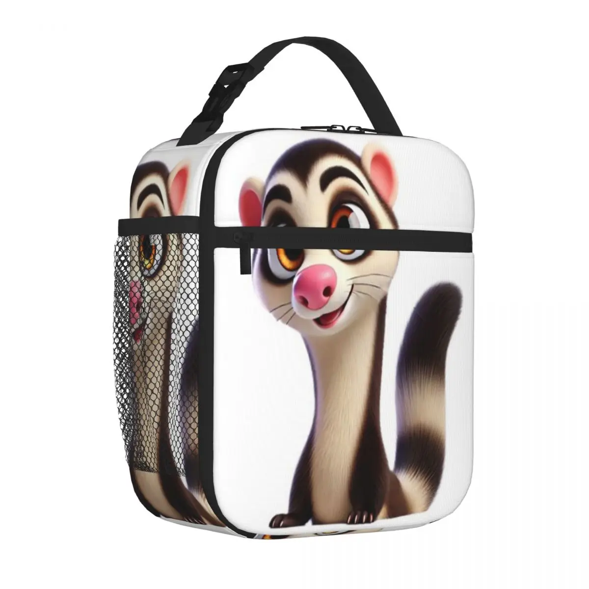 Bestselling Adorable European Polecat Ferret Unisex Shoulder Lunch Bag High School Camping Lunch Bag
