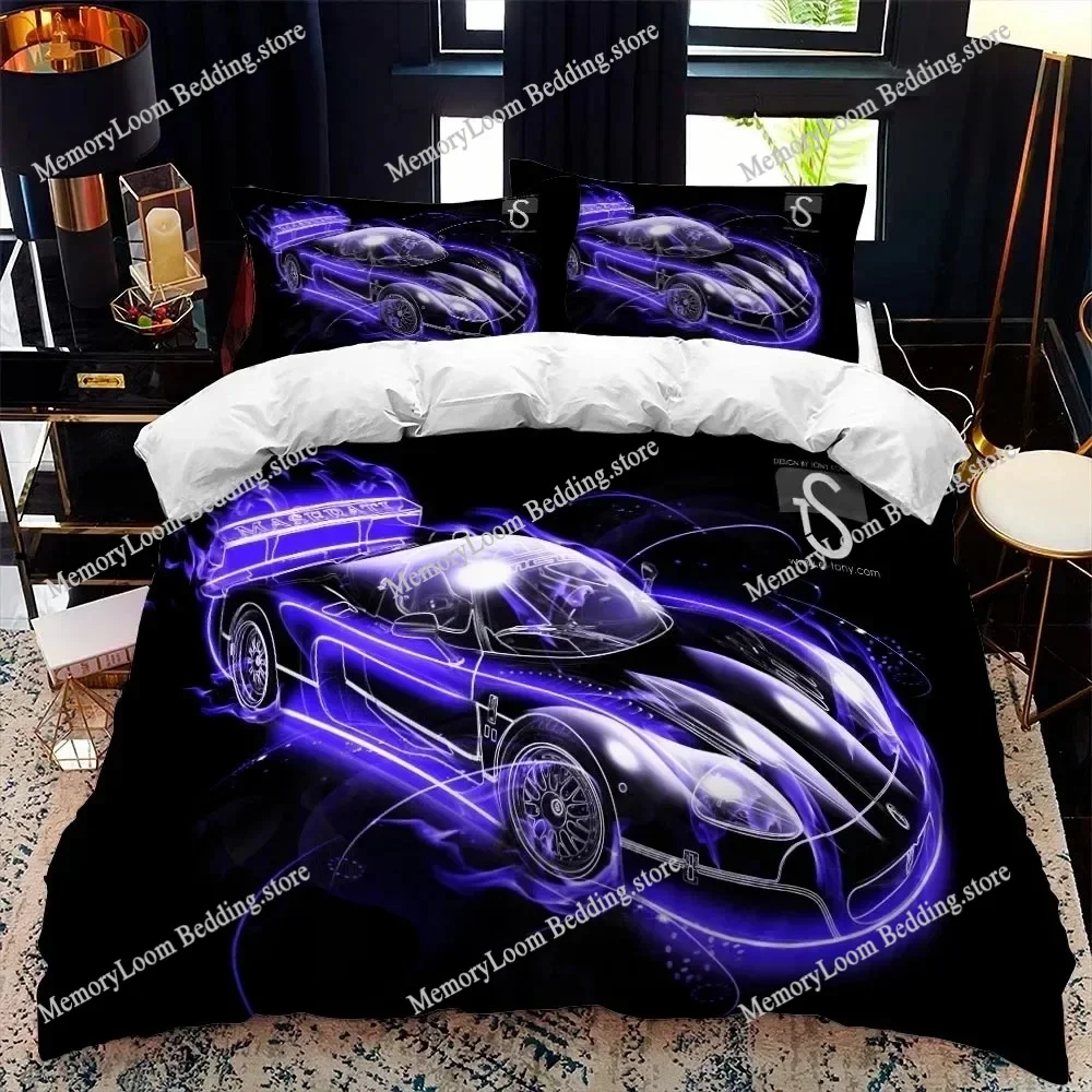 

3D Printed Sports Car Supercar Bedding Set Boys Girls Twin Queen Size Duvet Cover Pillowcase Bed Kids Adult Home Textileextile