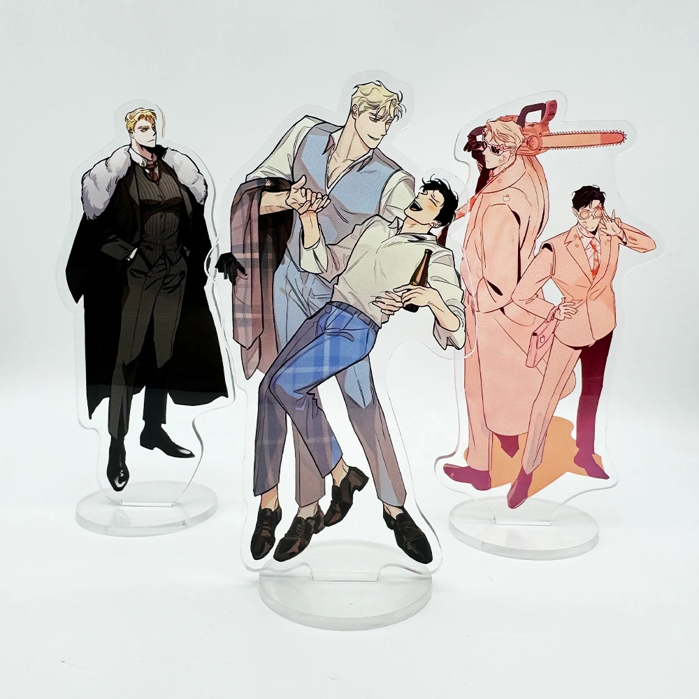 Korean Anime Champagne and Roses Acrylic Stand Cartoon Figures Zheng Yiyuan Standing Desktop Collection For Students Prize 15CM