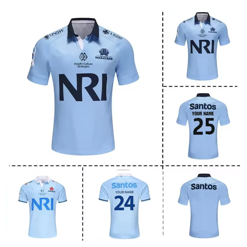 2024/25 NSW WARATAHS Home Rugby Jersey - مقاس رجالي: S-5XL (رقم اسم الطباعة) جودة عالية