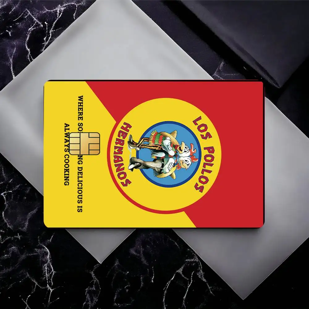B-Breaking Bad Los Pollos Hermanos Waterproof Skin Sticker Bank Bus Metro Access Card Protective Film Card Sticker Girl Gift