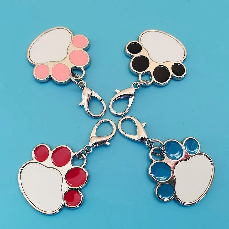 Breloques en forme de patte de Sophia personnalisées pour animaux de compagnie, collier, pendentif, chat, chiot, étiquettes, sublimation, photo, accessoires