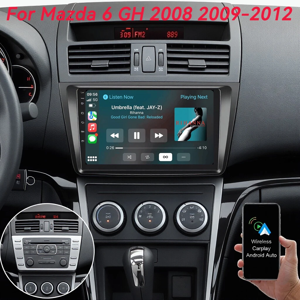 

2 Din Android 16 Car Radio For Mazda 6 GH 2008 2009 2010 2011 2012 Multimedia Player 2din Wireless Carplay Auto Stereo GPS Navi