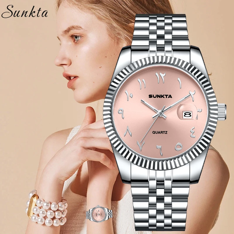 

LIGE бренд SUNKTA элегантные роскошные женские часы модные классические стальные календари водостойкие кварцевые женские наручные часы с простым циферблатом новые