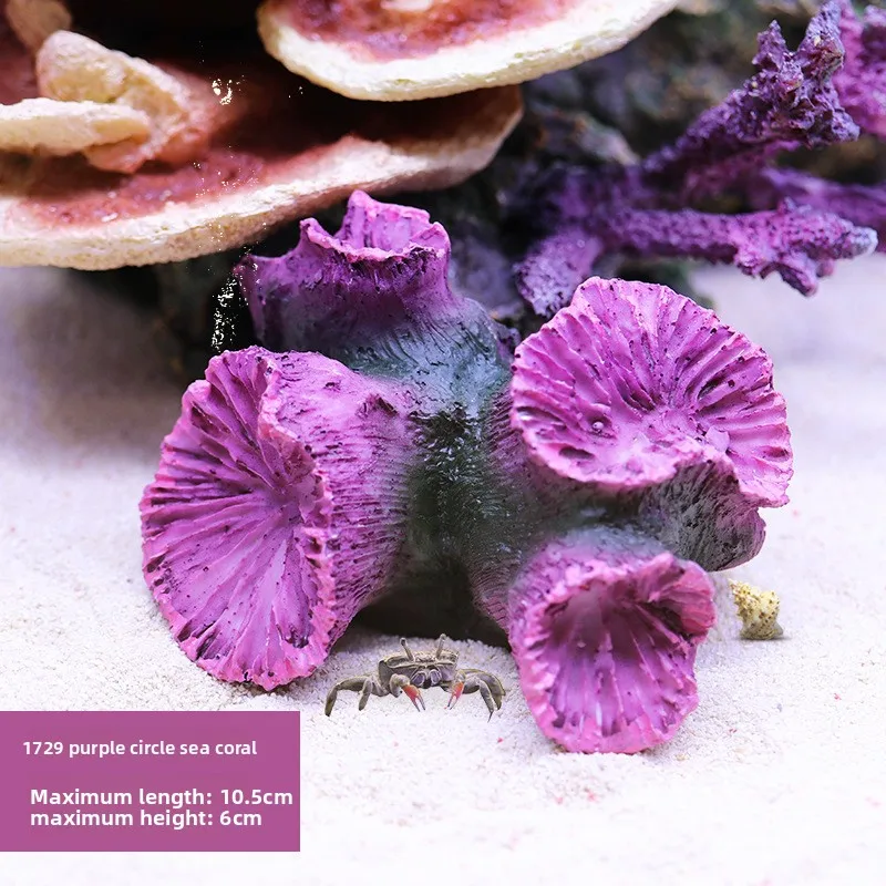 SYSENCIAGA Purple Coral Reef Decor, Artificial Coral & Rock Set with Shells - Resin Aquarium Centerpiece for Saltwater Tank