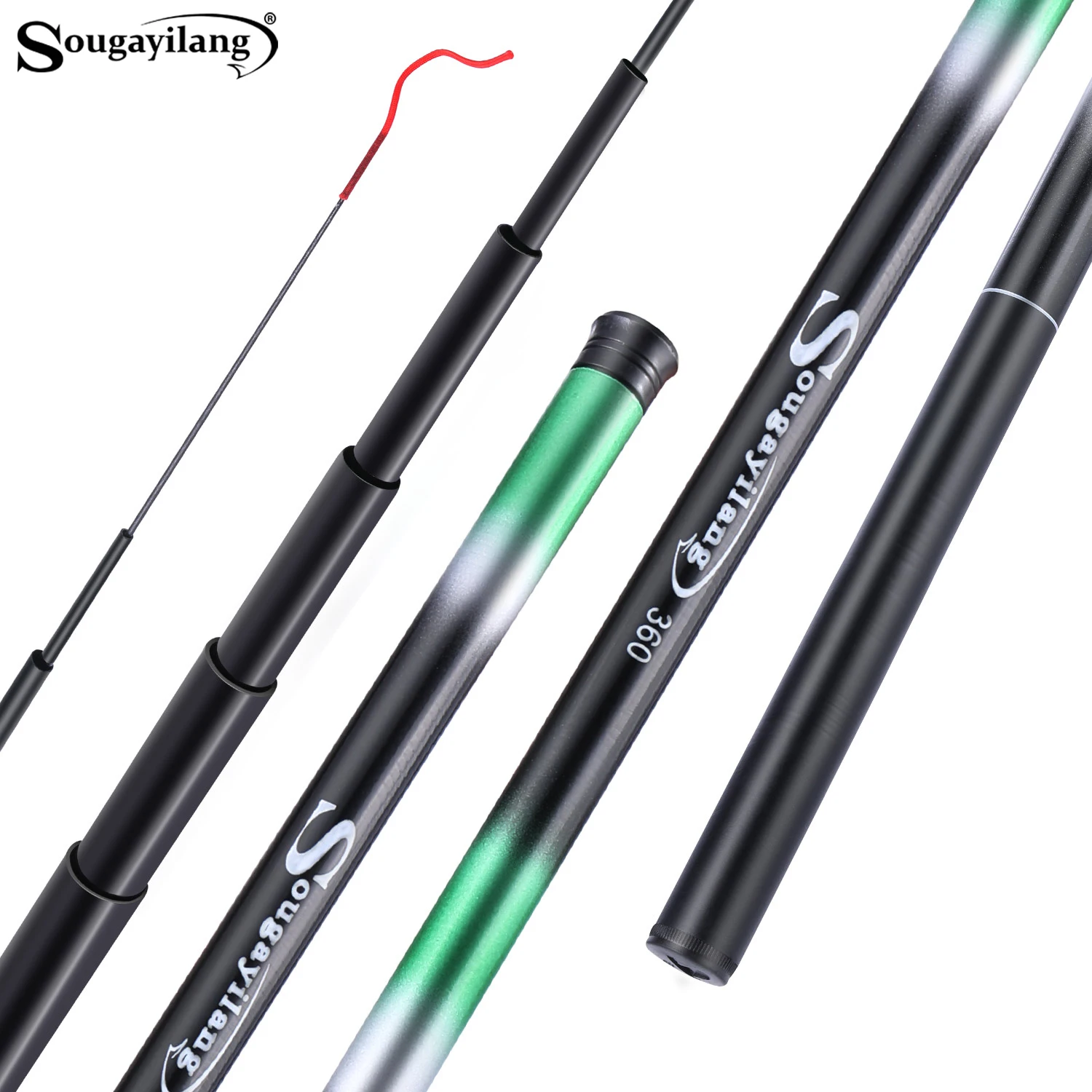 Sougayilang Fiberglass Portable Multi Section Fishing Rod 2.7-5.4m Rough and Anti Bending Opens Up A Smooth Fishing Journey