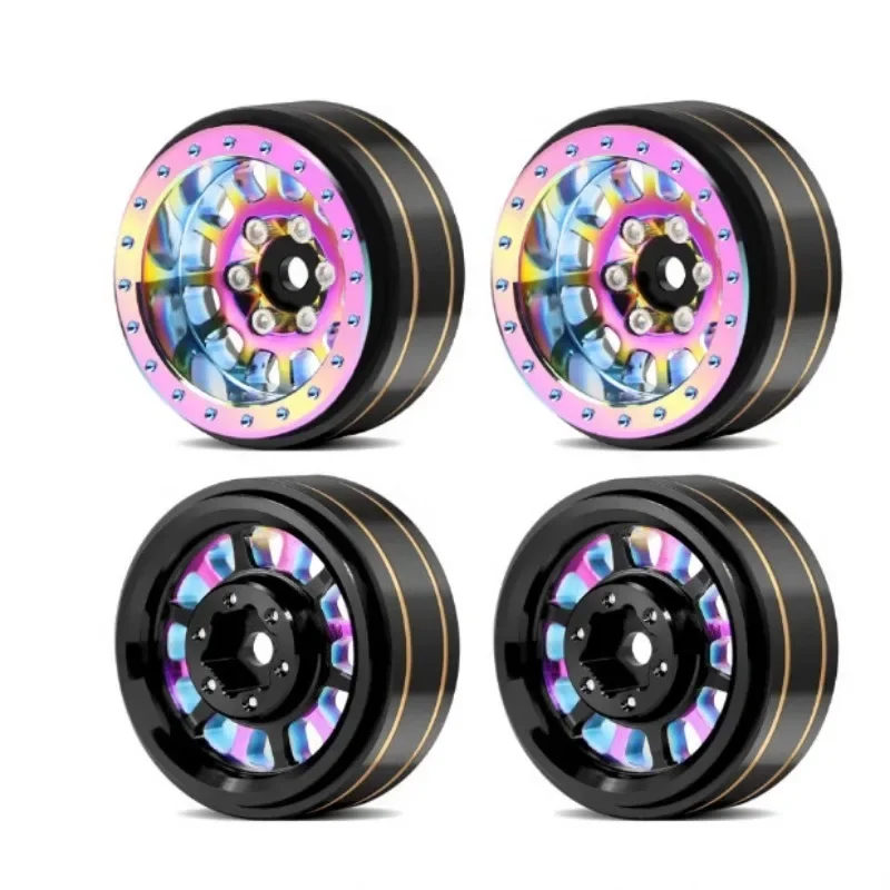 

Colorful Aluminum+brass 1.1" Beadlock Wheel Rims For 1/18 TRX4M 1/24 SCX24 AX24 FMS