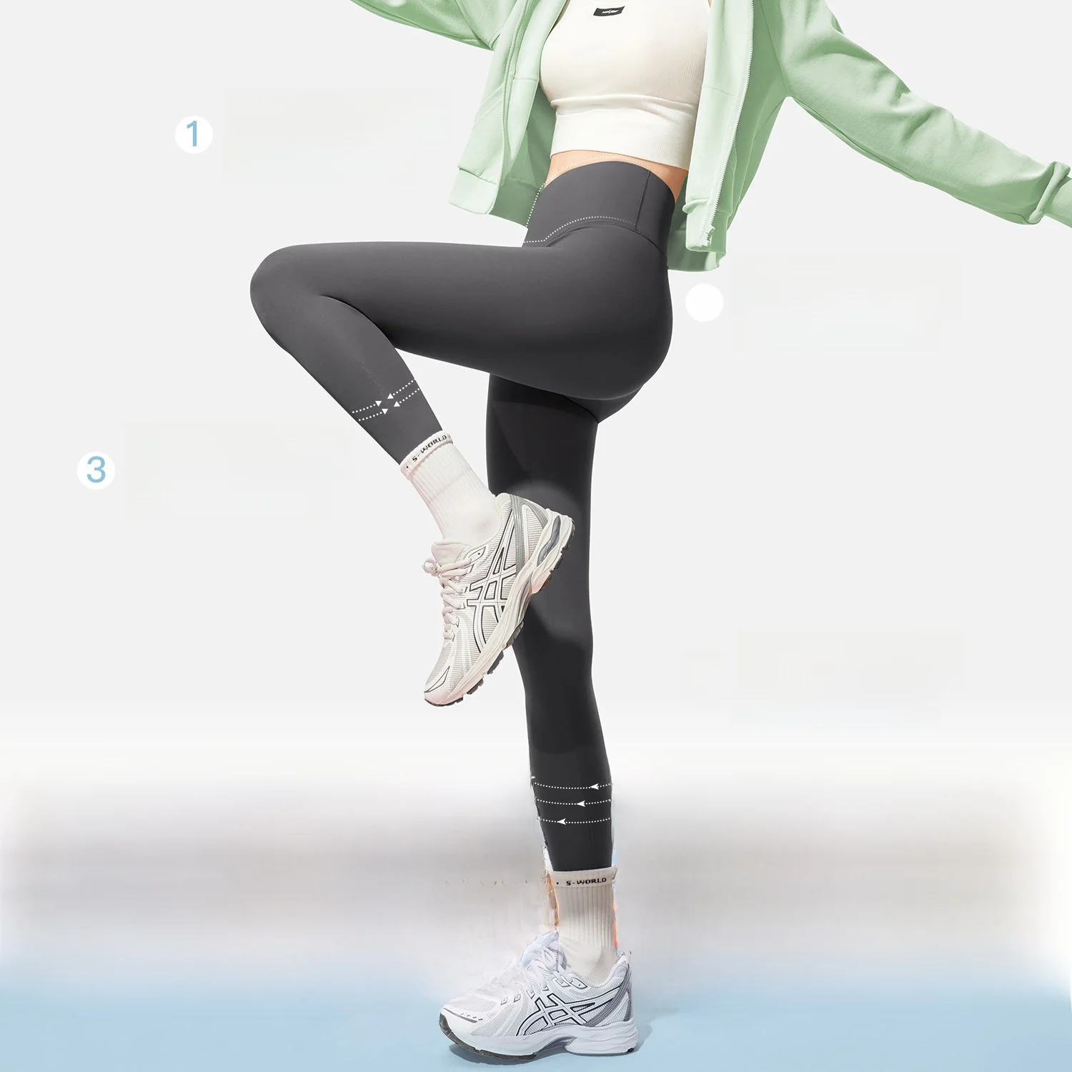 กางเกงโยคะเอวสูงผ้าบางสำหรับฤดูร้อน กระชับรูปร่าง แห้งเร็ว ใช้เป็นชั้นนอกหรือชั้นในได้ ความยาวเก้าส่วน