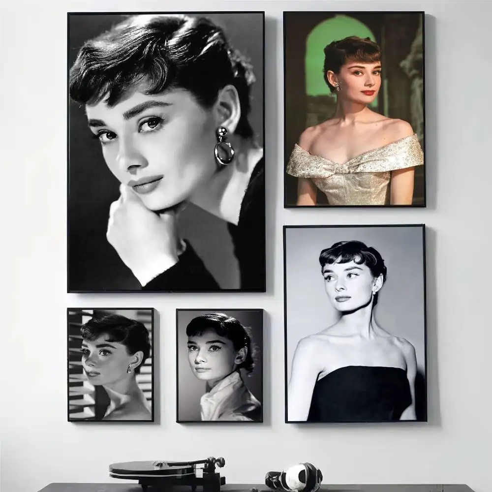 Audrey Hepburn Poster, HD-Qualität, Wandkunst, Retro-Poster für Zuhause, Zimmer, Wanddekoration, selbstklebend