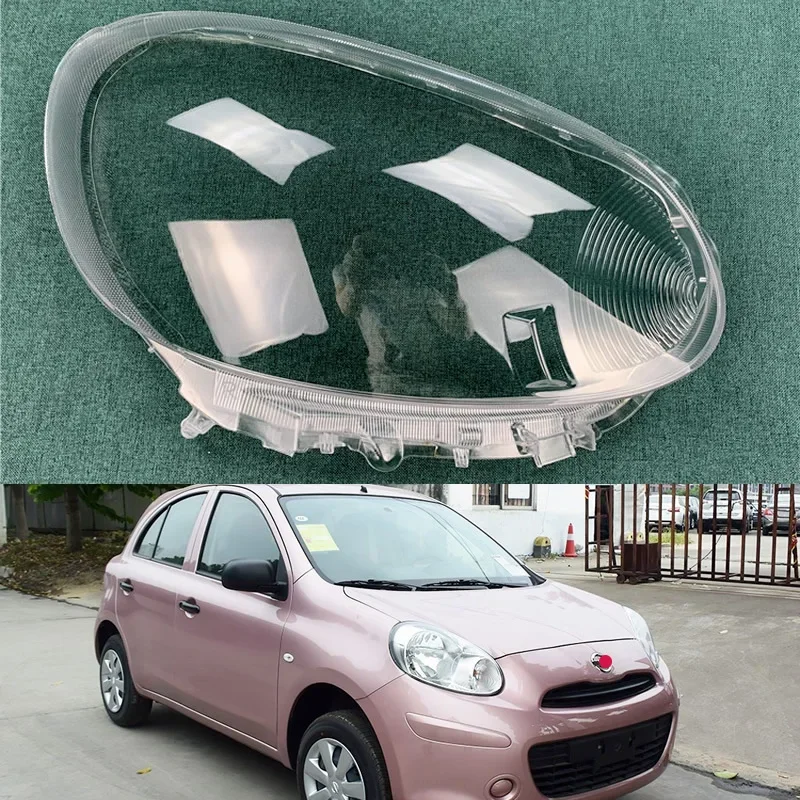 

For Nissan March Front 2010-2015 car accsesorie headlight cover transparent glass headlight cover headlight shell surface