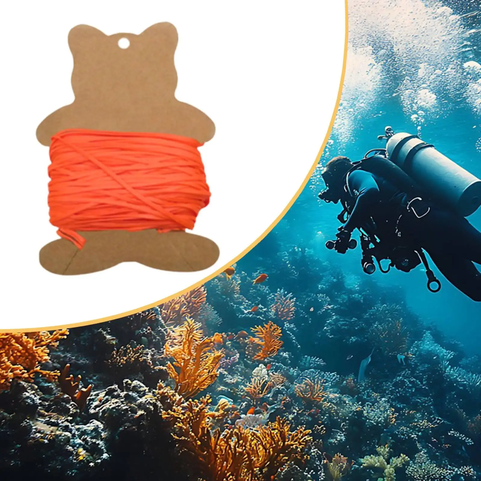 High Strength Flat Line for Scuba Dive Reel Diving Accessories High Visibility Sturdy Beginner Replacement Finger Reel Line view 5