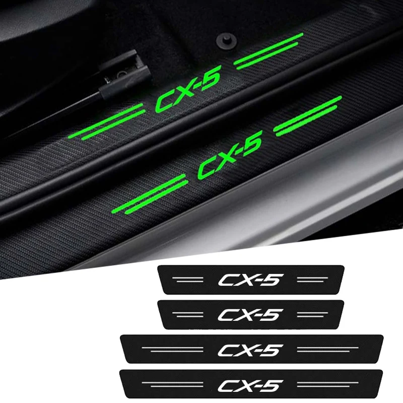 Car Door Edge Guards Sill Protector Luminous Anti Scratch Stickers for Mazda CX5 CX-5 Logo Rear Trunk Bumper Threshold Strips