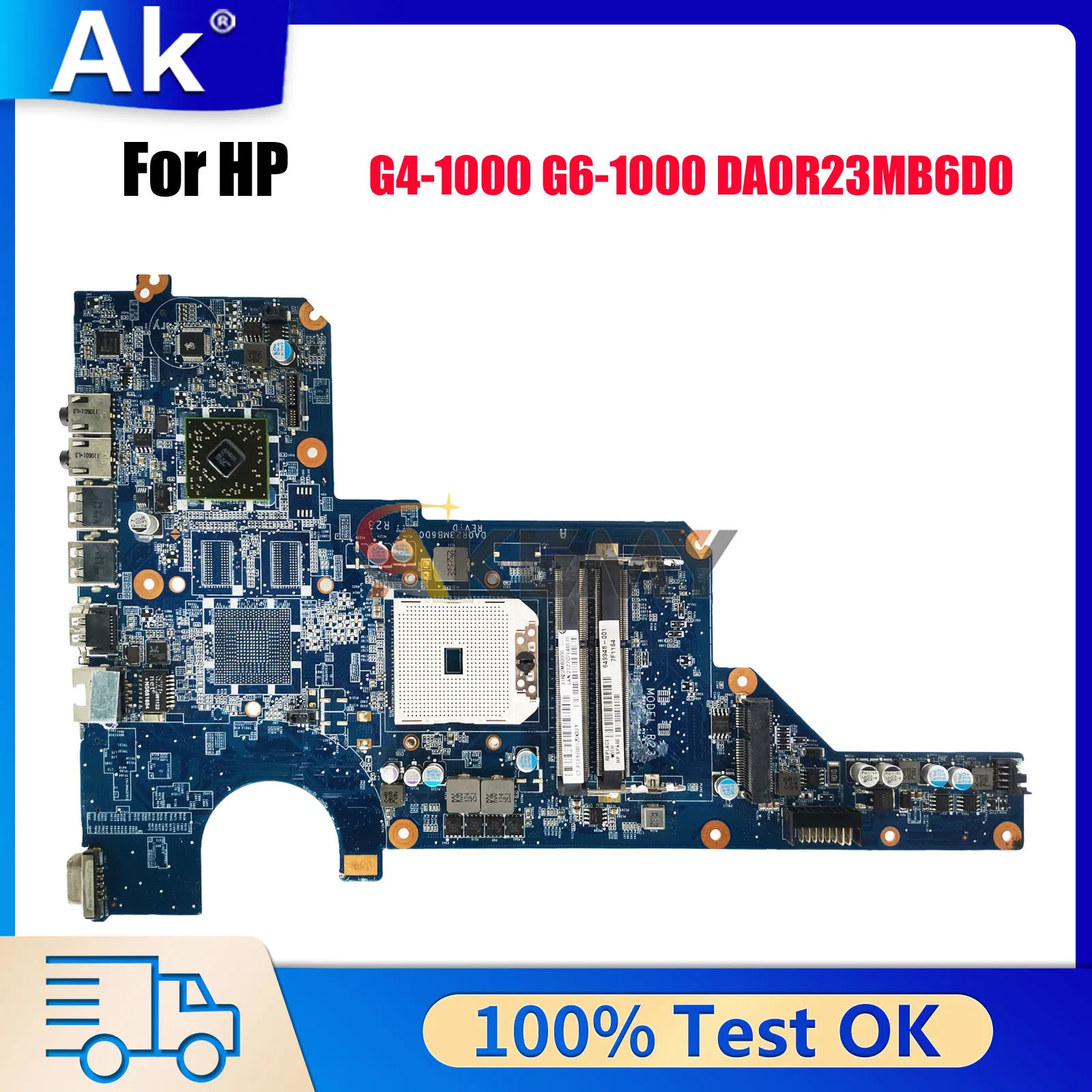 

DA0R23MB6D0 Материнская плата для ноутбука HP Pavilion G4 G6 G7 с AMD DDR3 649948-001 100% полностью протестирована