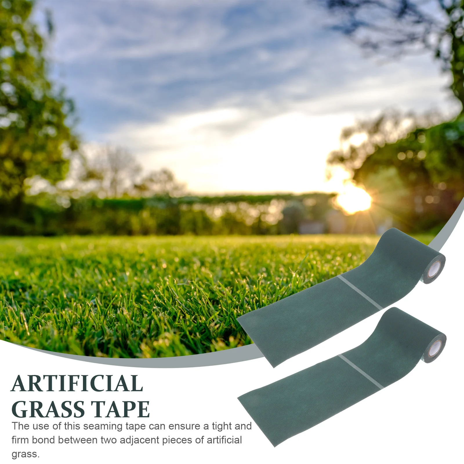 

2 Rolls Lawn Tape Park Turf Artificial Seaming Stitching Wide Range of Uses Garden Aluminum Coating Grass Self-adhesive