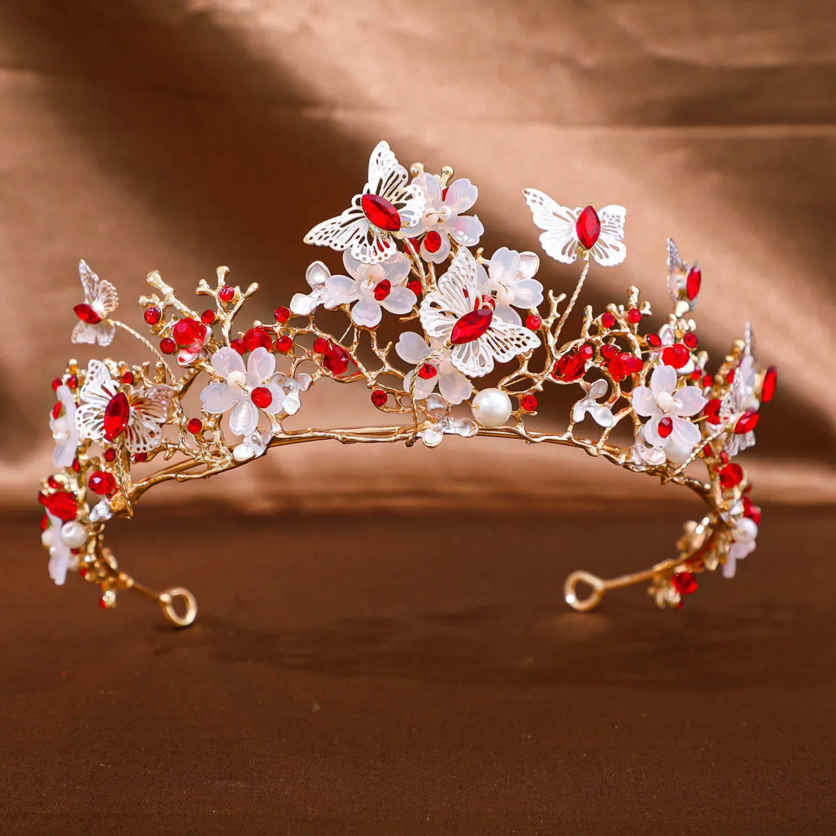 Diadème et couronne faits à la main avec document en or perlé, accessoires pour cheveux, patients, bande de sauna de mariage, bijoux à motif de fleurs pour la mariée