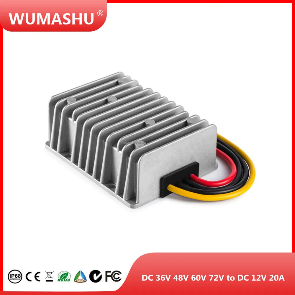 

DC 36V 48V 60V 72V to DC 12V 20A Transformer Voltage Converter Regulator Step Down Buck Module Power Supply for Car Solar LED