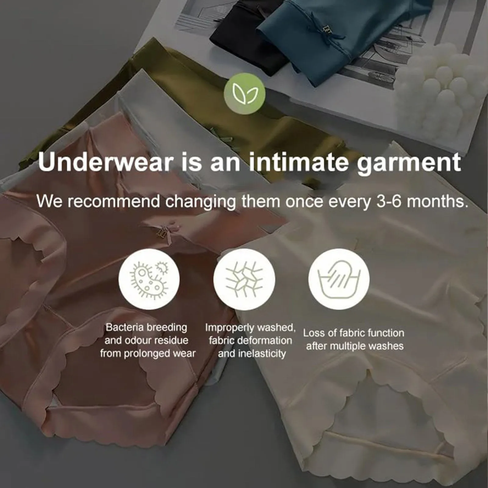 Womens Premium Satin Ice Silk Underpants Smoothy High Waist Panties Seamless Shaping Briefs Bowknot Ruffles Comfy Sleep Panties