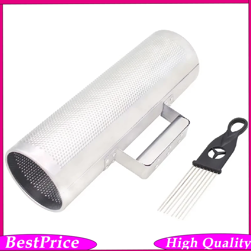 M MBAT Guiro Professional Large Stainless Steel Guiro Instrument with Scraper Latin Merengue Percussion Musical Tool Equipment