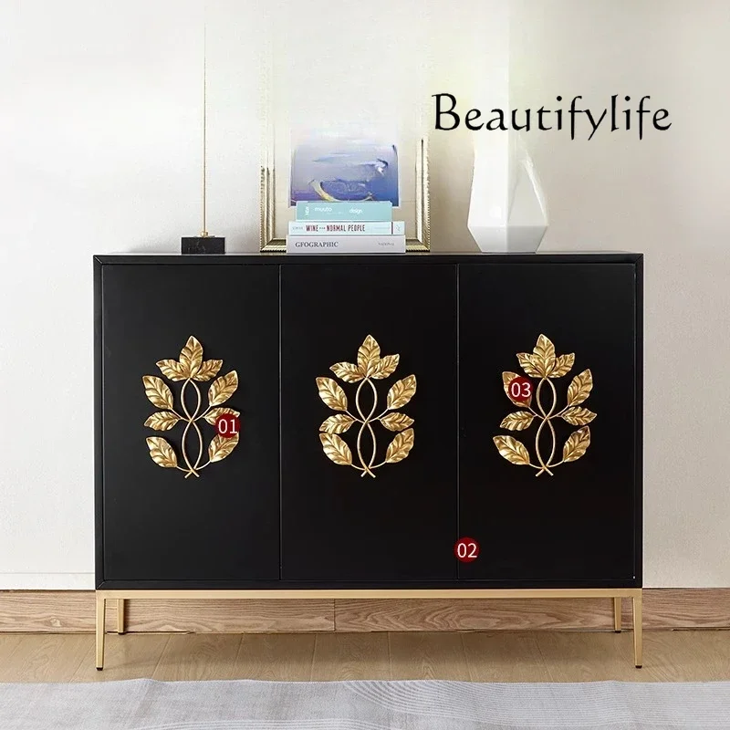 

Neoclassical solid wood dining side cabinet dining room villa living room American storage decoration designer style fashion