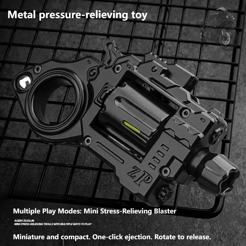 

Motorcycle special agent-Police revolver finger gun, stress-relieving metal EDC toy, boy's gift alloy children's ejector toy gun