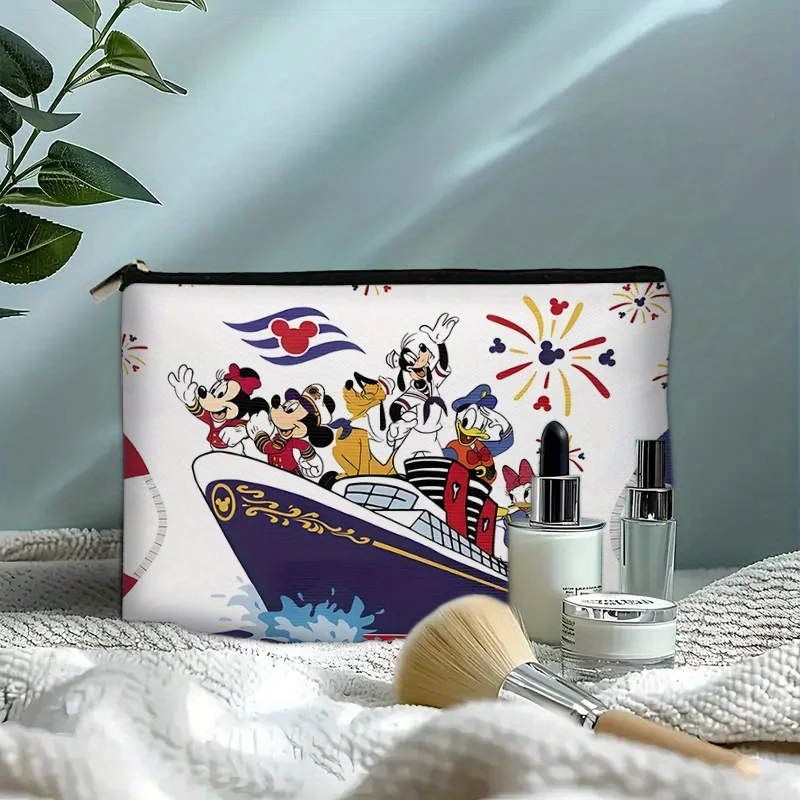 1 Disney Mickey Captain Cruise Ship Themed Makeup Bag - Cute and Versatile Zipper Bag for Women, Jewelry Storage Bag, Perfect Travel Zipper Organizer - Fun Birthday Gift