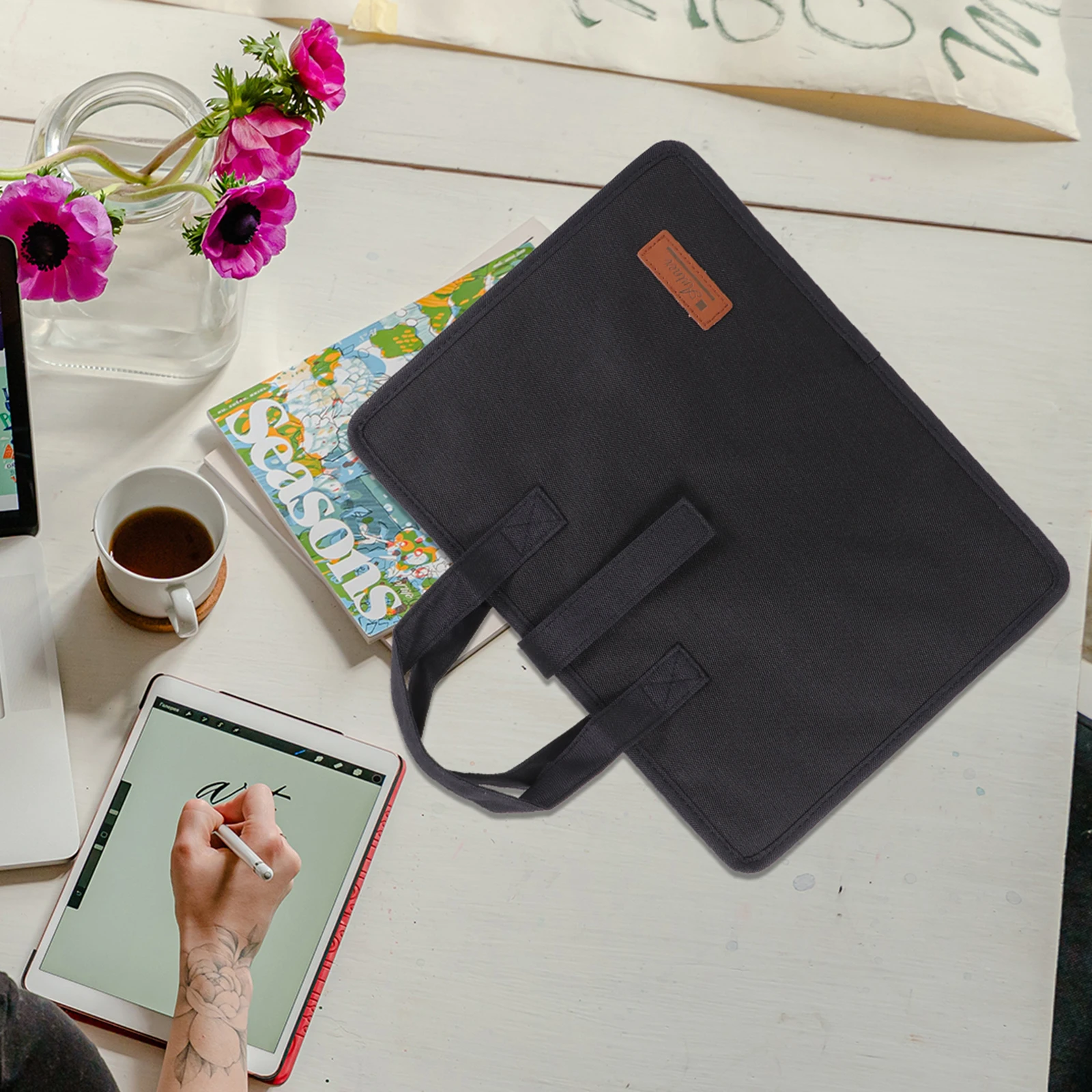 

Expanding File Folder Document Organizer 13 Pockets Portable Handle Waterproof Oxford Fabric Document Storage Bag for Office