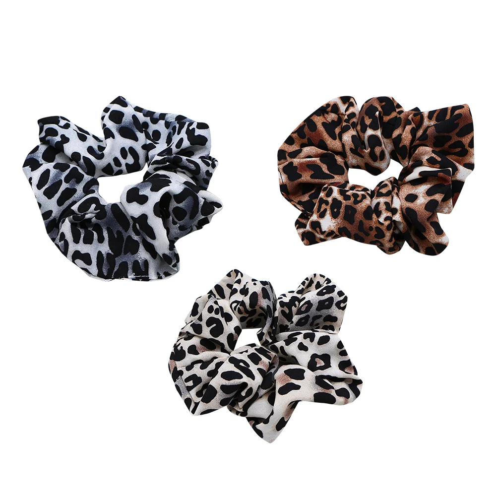 

3 Pcs Leopard Hair Tie Women Headgear Stretch Elastic Ponytail Holder