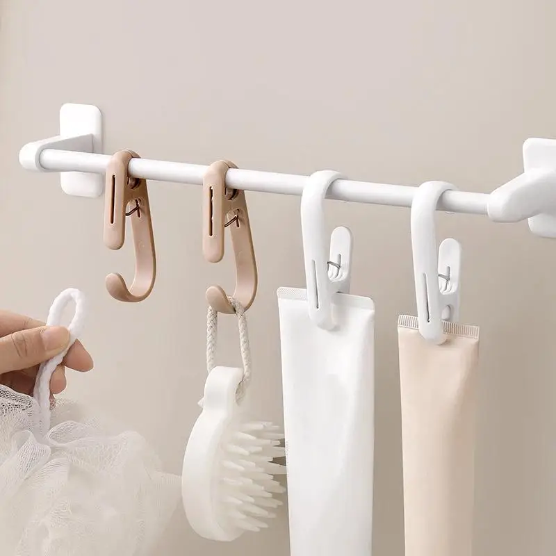 ~Multi-Purpose Hanging Clips Hooks Portable Plastic Clamps For Home Kitchen Bathroom Towel Curtain Storage Supplies
