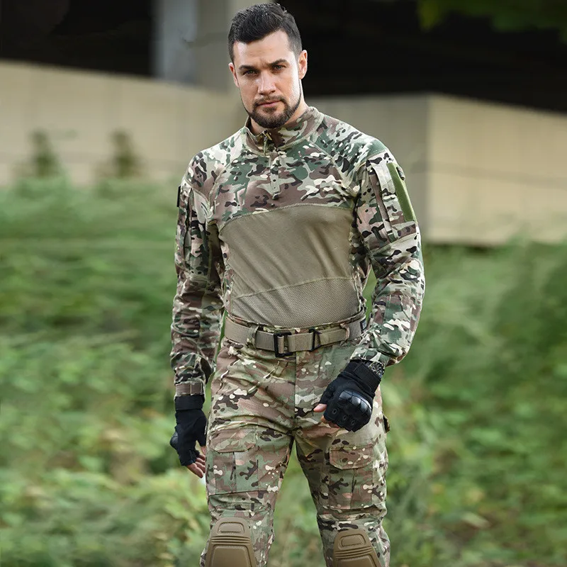 Breathable Long Sleeved Tactical Shirt and Pants, Durable Hunting Suit