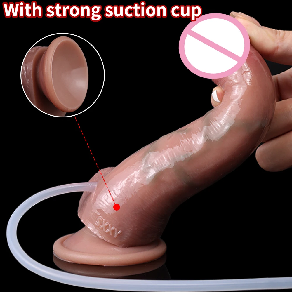 LUUK Stimulated Artificial Penis With Squirting Function Soft Silicone Ejaculation Dildo Vaginal Orgasm Erotic Sex Toy For Women