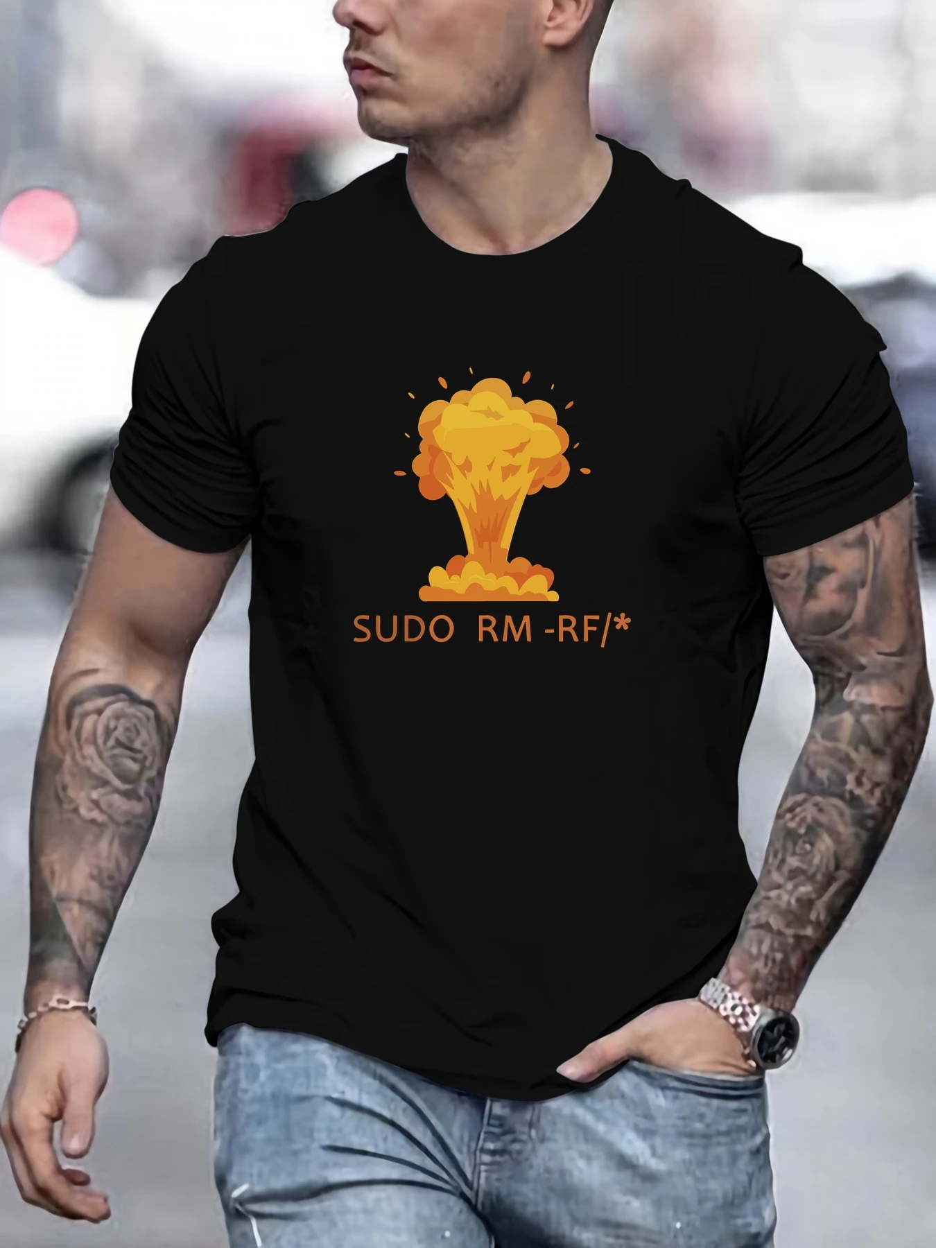 

Masculine Explosive, SUDO RM - RF__ Summer Casual Crew Neck Short T-Shirt