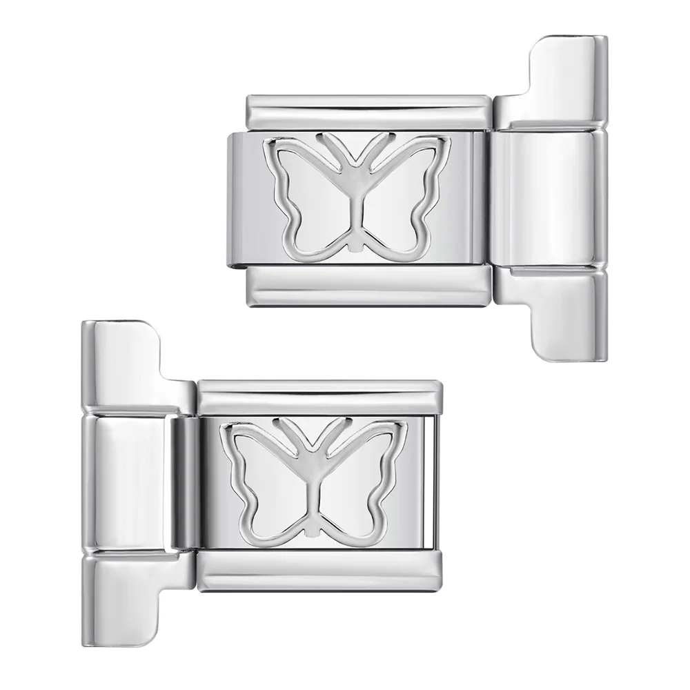 1 Stück Modischer Trend Silberfarbener Edelstahl-Uhrenarmband-Verbinder Zubehör Schmuck DIY Bastelperlen – Detail 4