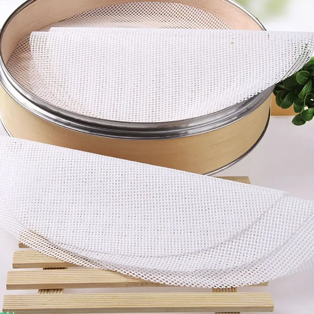 Non-Stick Round Steamer Mesh Pad Durable Thickened Reusable Silicone Dehydrator Sheets Kitchen Baking Accessories Steamer Mat