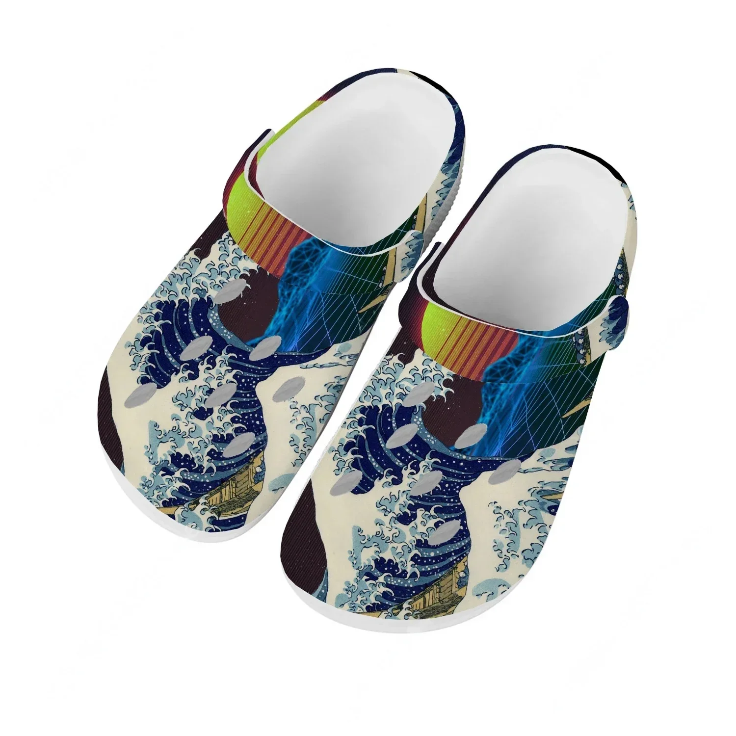 

Водные тапочки «Великая волна у Канагавы» для мужчин и женщин, удобные сабо для дома и сада, индивидуальные сандалии, пляжные дышащие тапочки с отверстиями