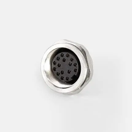 M16 J09 Connector Straight Female Socket Back Mount 16pin IP65 Waterproof Solder Type