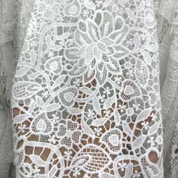 Water Soluble Milk Silk Lace Heart-shaped Hollow Embroidery Clothing Embroidered Lace Fabric Designer Fabric
