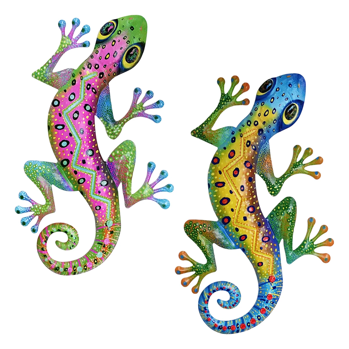 

3D Metal Gecko Wall Art Decor, Large Iron Lizard Sculpture Hanging Ornament for Outdoor Garden, Patio, Porch - Mother's Day Gift