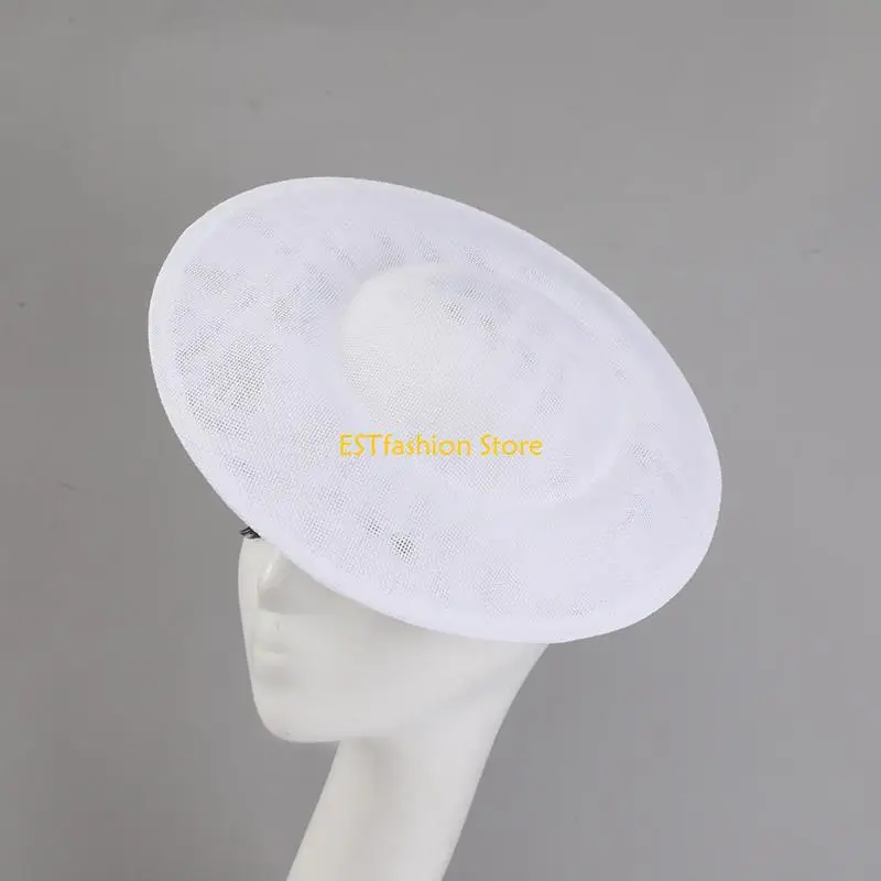 Y5GC Fascinator Hat Base, Wide Brims Textured Occasion Blank for Bridal Styling, Tea Parties, and DIY Trim Work Use