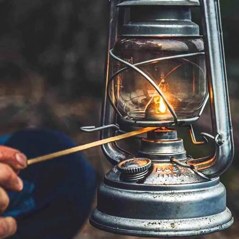 Camping Kerosene Lamp Portable Outdoor Atmosphere Lighting Tent Lanterns with Handle Vintage Oil Burning Table Hurricane Lamps