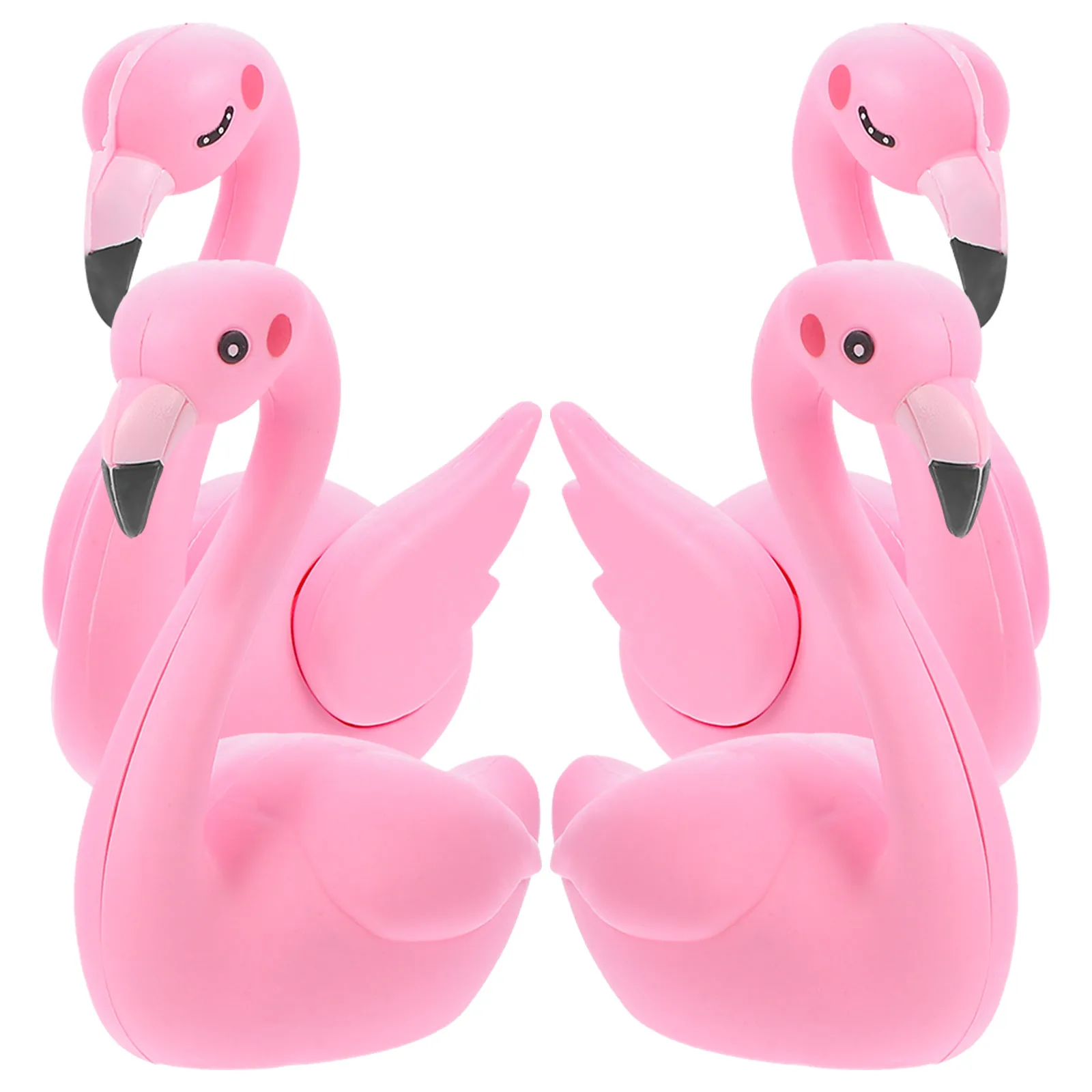 

4pcs Creative Adorable Flamingo Cake Decorations Vinyl Crafts Ornament For Birthday Wedding Party Baking Decoration