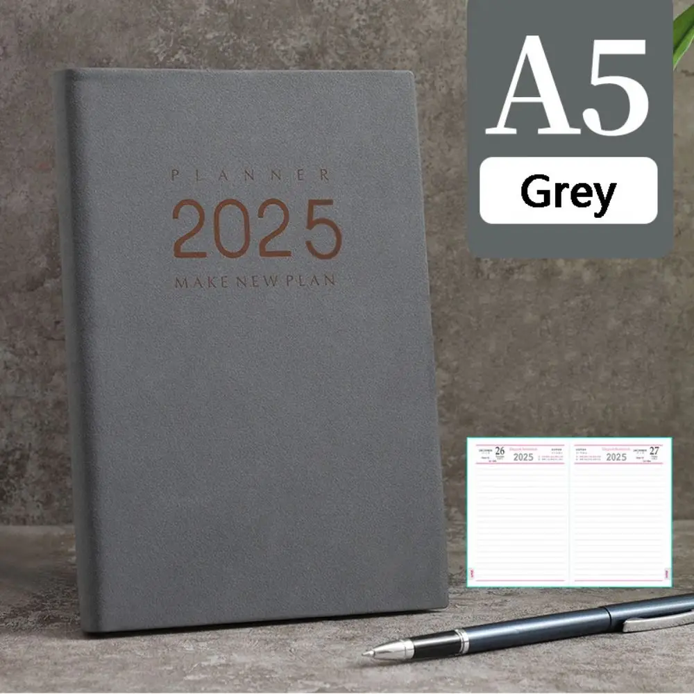 12 Months 2025 Daily Planner Notebook 360 Pages Time Management 365 Days Notepad PU Portable a5 Diary Notepad Student
