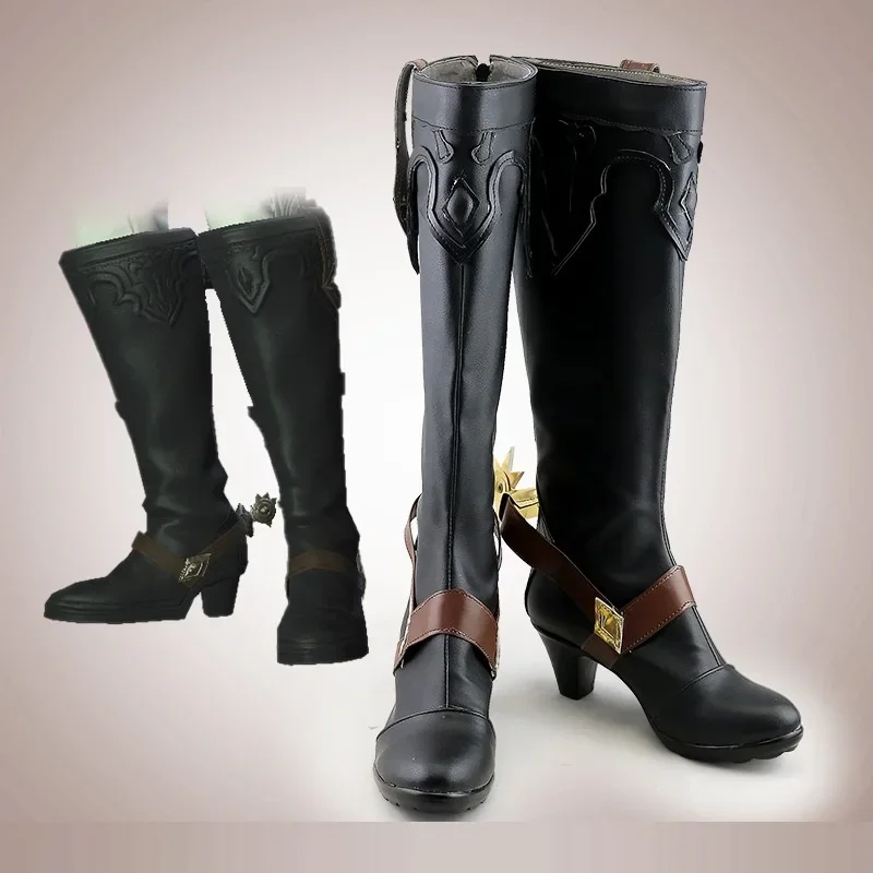 Game Final Fantasy Field Commander Cosplay Costume Women Men PU High Shoes Boots Halloween Costumes Accessory Custom Made