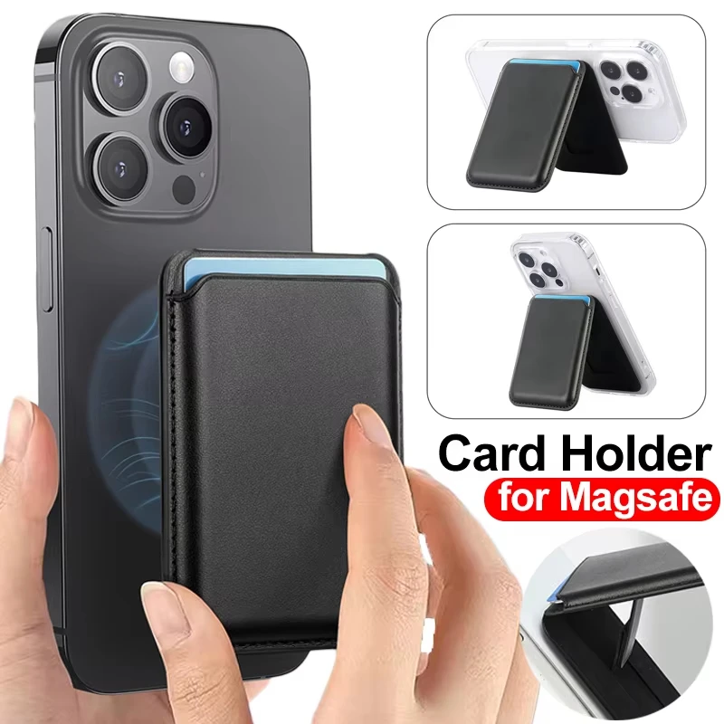 For Magsafe Magnetic PU Leather Wallet With Stand Case For iPhone 16 17 18 SAMSUNG Xiaomi17 Card Holder Pocket Cover With Magnet