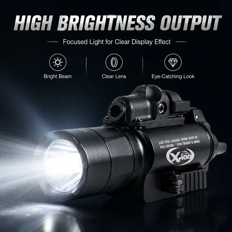 Snap‑Lock Model Flashlight Bright LED Light Source Anti‑Wear Metal Housing for 20‑22mm Rail Hobby Collectible Parts