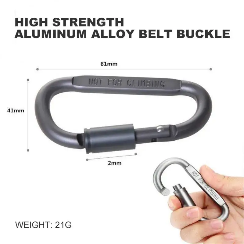 Camping Carabiner Durable D-type Portable Hanging Buckle Multifunction Keychain Safety Hiking Buckle Climbing Acessories