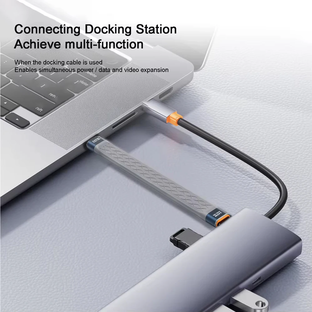 كابل بيانات USB4.0 بسرعة 40 جيجابت في الثانية USB C Thunderbolt 4 إلى النوع C PD 240 وات 8K @ 60 هرتز FPC سلك قصير لهاتف IPhone 16 Pro Max HDD EGPU باور بانك