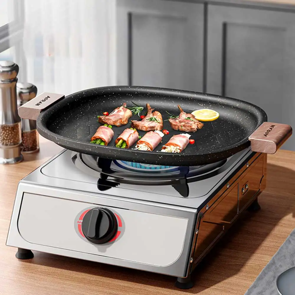 Bruciatore A Gas A risparmio energetico Fornello A Gas Fornello A Gas per uso domestico in acciaio inossidabile piano cottura singolo A Gas liquido