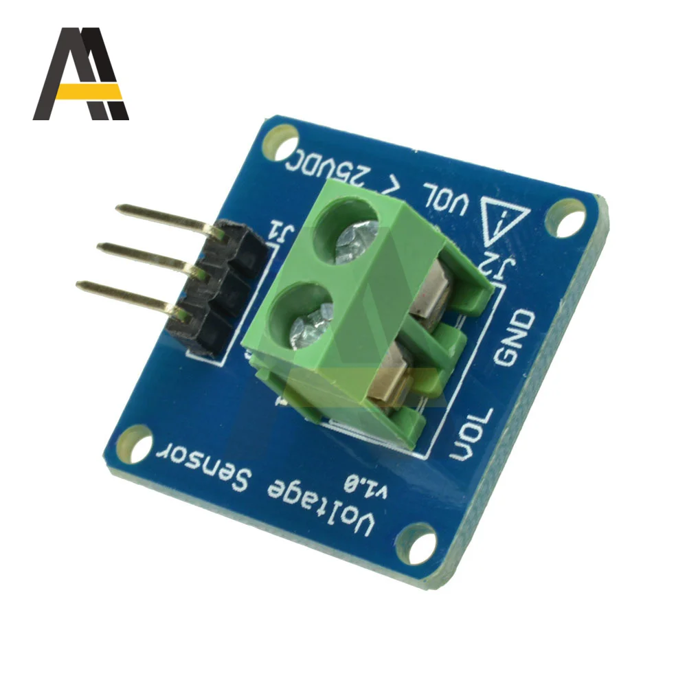 Modulo sensore di tensione cc ad alta precisione modulo di rilevamento del divisore di tensione del rivelatore di tensione 25V compatibile per Arduino