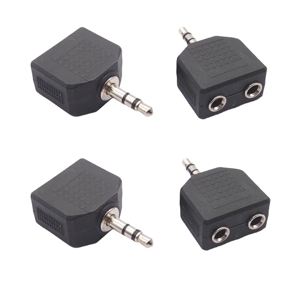 4PCS 3.5mm Y Splitter Stereo Audio Jack - Male to Dual Female Adapter for Headphones, Earphones, MP3 Players, Phones & Speakers